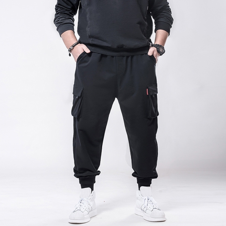 

Loose and comfortable Casual High Waist Stretch Trousers (Color:Black Size:7XL)