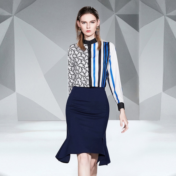 

Fashion Slim Collar Long Sleeve Shirt (Color:As Show Size:XL)