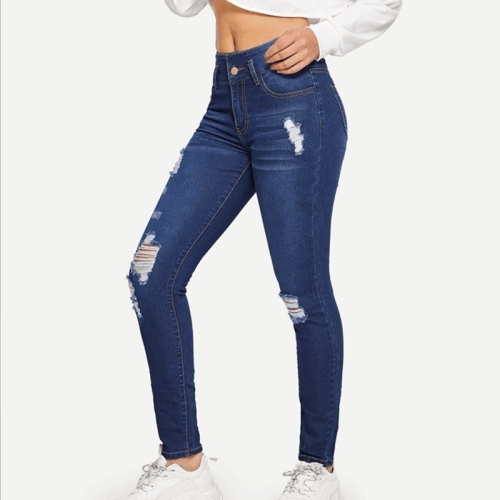 

Casual Ripped Jeans (Dark Blue_L)