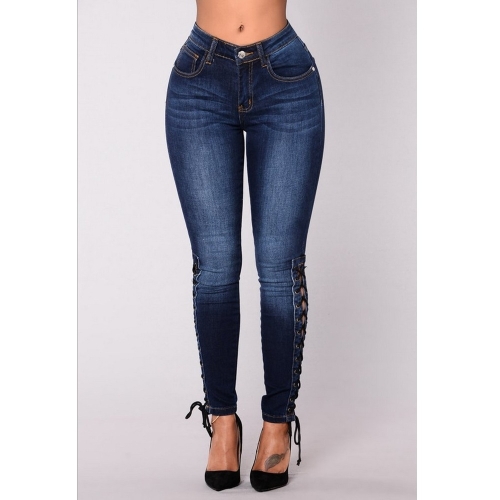 

Stretch Thin Denim Pants (Dark Blue_S)