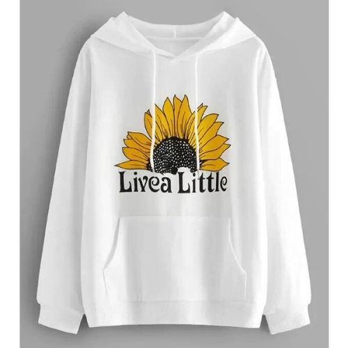 

Floral Pattern Loose Pullover Sweatshirt (Color:White Size:S)