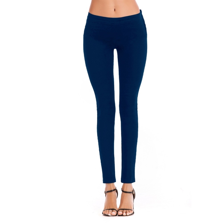 

Sexy High Waist Side Zip Fashion Elastic Foot Pencil Pencil Jeans (Color:Royal Blue Size:L)