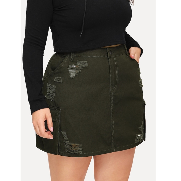 

Women Mini Slim Skirt (Color:Army Green Size:XXL)
