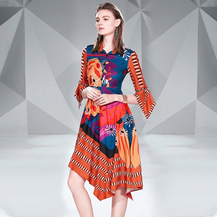 

Fashion Print Stitching Dress (Color:As Show Size:S)