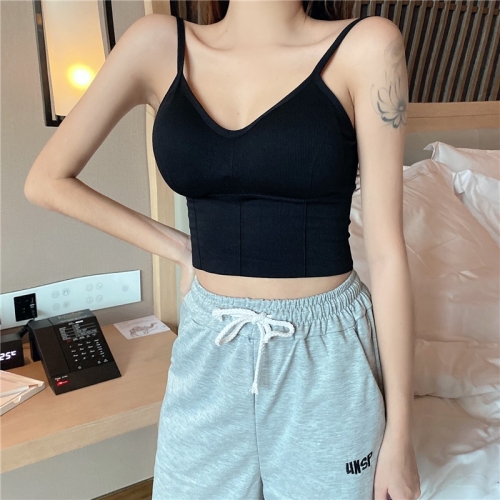 

Large U-back Sling Feminine Inside Stretch Backless Wear Vest (Color:Black Size:Free Size)