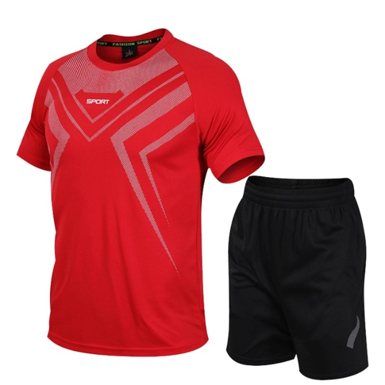 

Casual Sports Fitness Suit Quick-drying Clothes (Color:Red Size:XXXXXL)