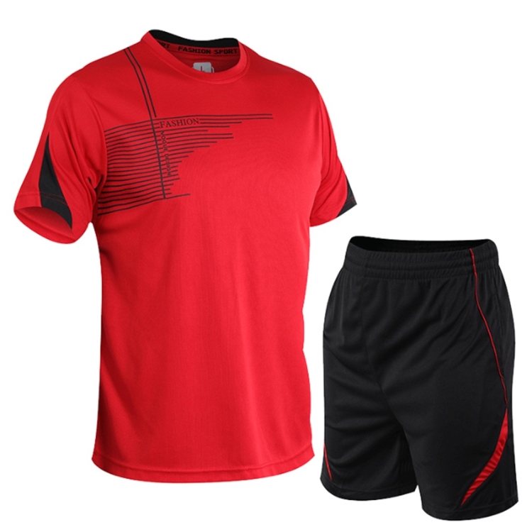 

Men Running Fitness Suit Quick-drying Clothes (Color:Red Size:XL)