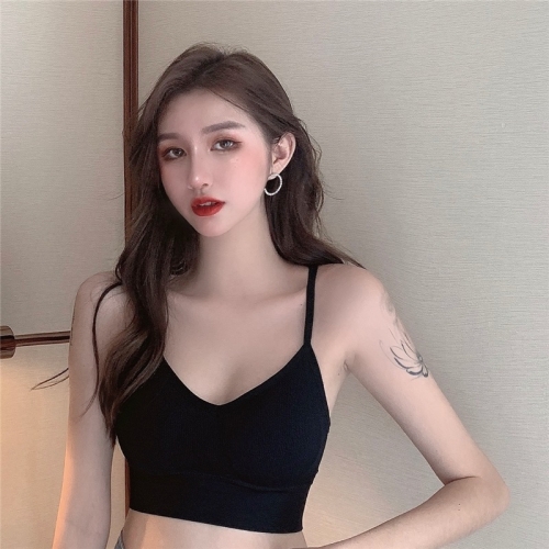 

Sports Camisole Exposed Navel Sexy Backless Stretch Top (Color:Black Size:Free Size)