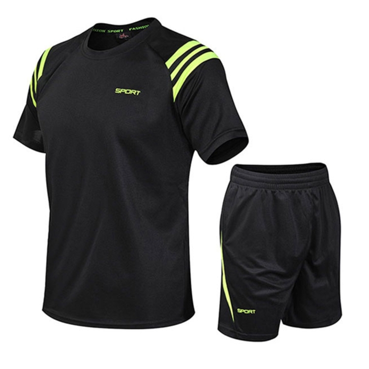 

Men Running Fitness Sports Suit Quick-drying Clothes (Color:Black Size:M)