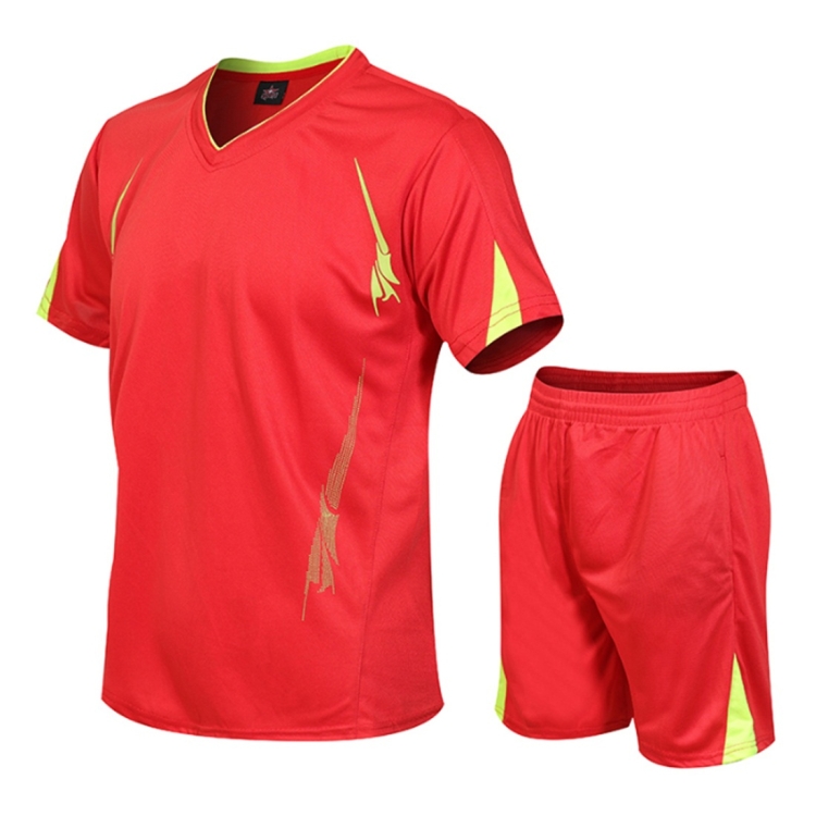 

Men Running Fitness Sports Suit Quick-drying Clothes (Color:Red Size:XXXXL)