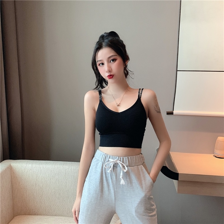 

Sports Style Camisole Tube Top Integrated Wrap Chest (Color:Black Size:Free Size)
