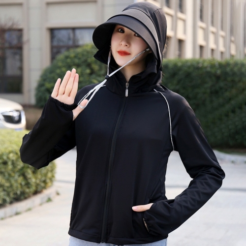 

Summer Anti-UV Breathable Ice Silk Long-sleeved Sunscreen Coat (Color:Black Size:Free Size)