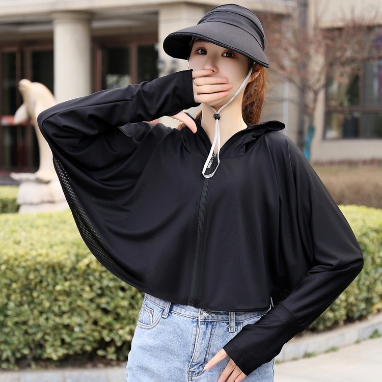 

Summer Riding Anti-UV Breathable Two-piece Sun Protection Suit (Color:Black Size:Free Size)