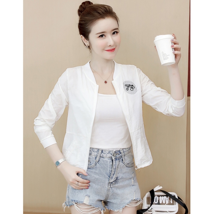 

Wild and Thin Sunscreen Thin Coat (Color:White Size:XXXL)