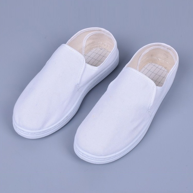 

Breathable Canvas Dust-free Anti-static PVC Sole Shoes (Color:White Size:46)