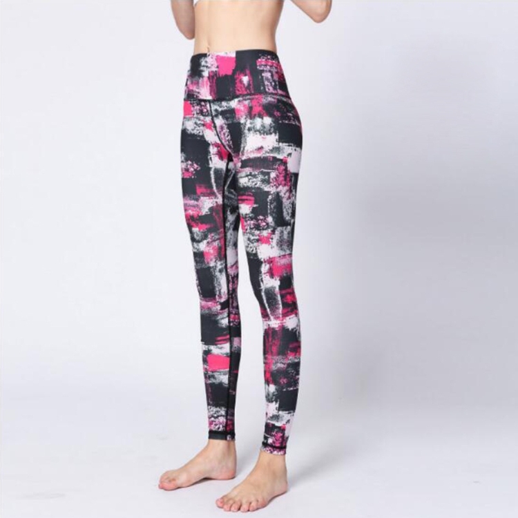 

Sports Fitness Printed Slim Trousers Yoga Pants (Color:Graffiti Black Size:M)