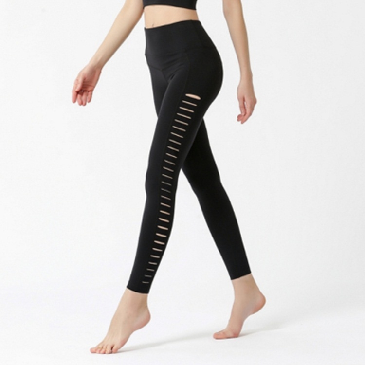 

Side Cutout Fitness Running Track Pants (Color:Black Size:S)