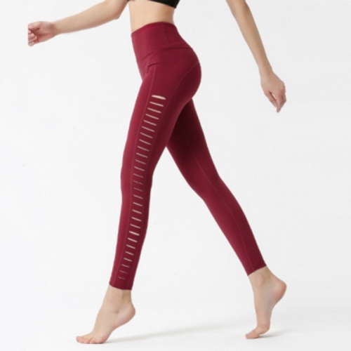 

Side Cutout Fitness Running Track Pants (Color:Purplish Red Size:XL)