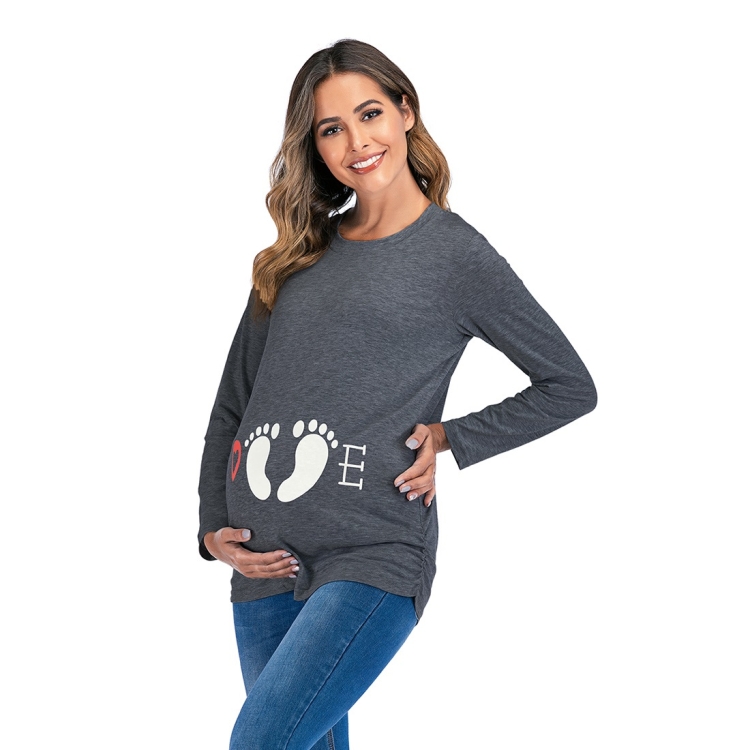 

Foot Print Long Sleeve T-shirt (Color:Dark Gray Size:L)