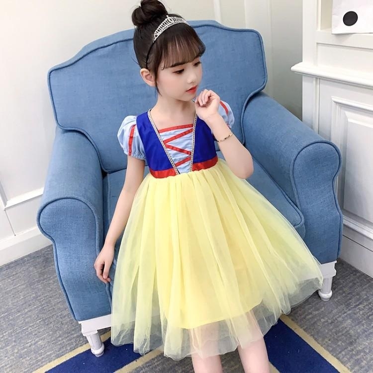 

Children Clothing Girls Fluffy Dresses (Color:Yellow Size:110cm)