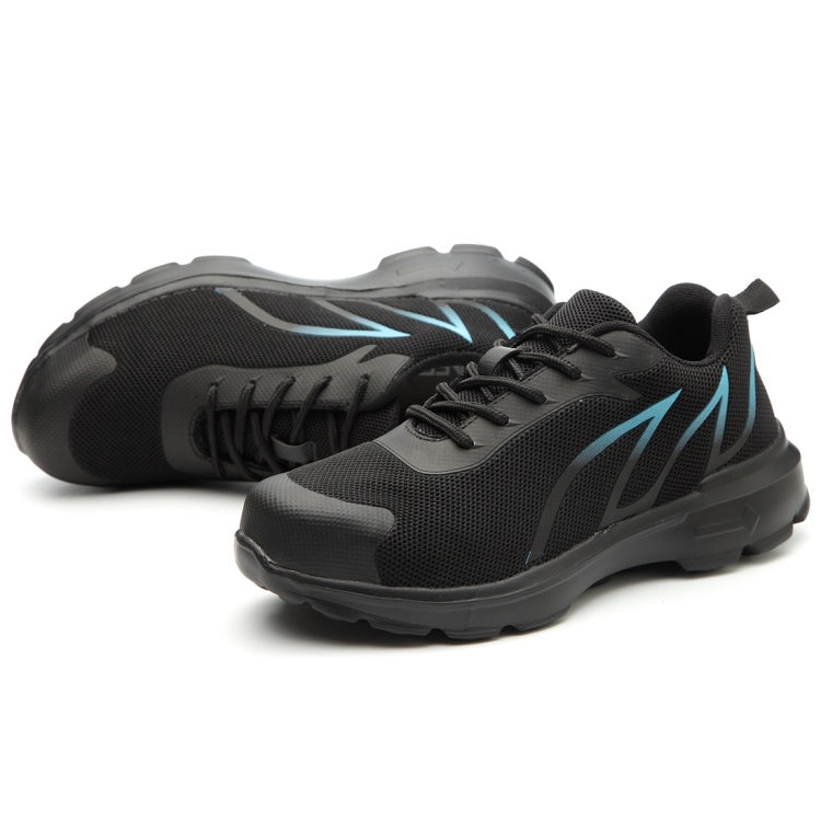 

Jiefu Lightweight Flying Woven Steel Head Anti Smashing And Anti Piercing Electrical Insulating Work Safety Shoes (Color:Blue Size:38)
