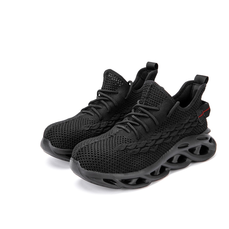 

Jiefu Breathable Flying Fabric Anti Smashing And Anti Piercing Insulating Safety Shoes (Color:Black Size:48)