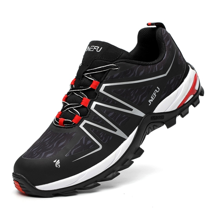 

Jiefu Anti Smashing, Anti Piercing, Waterproof, Insulated And Anti Slip Safety Shoes (Color:Black Red Size:40)