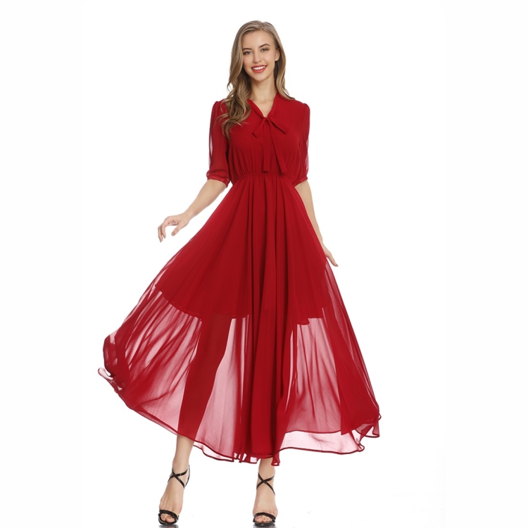 

Noble Temperament Show Dress (Color:Red Size:XL)