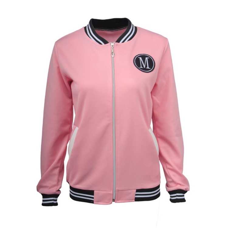 

Solid Color Bust Casual Coat Autumn And Winter Style Slim Jacket (Color:Pink Size:S)
