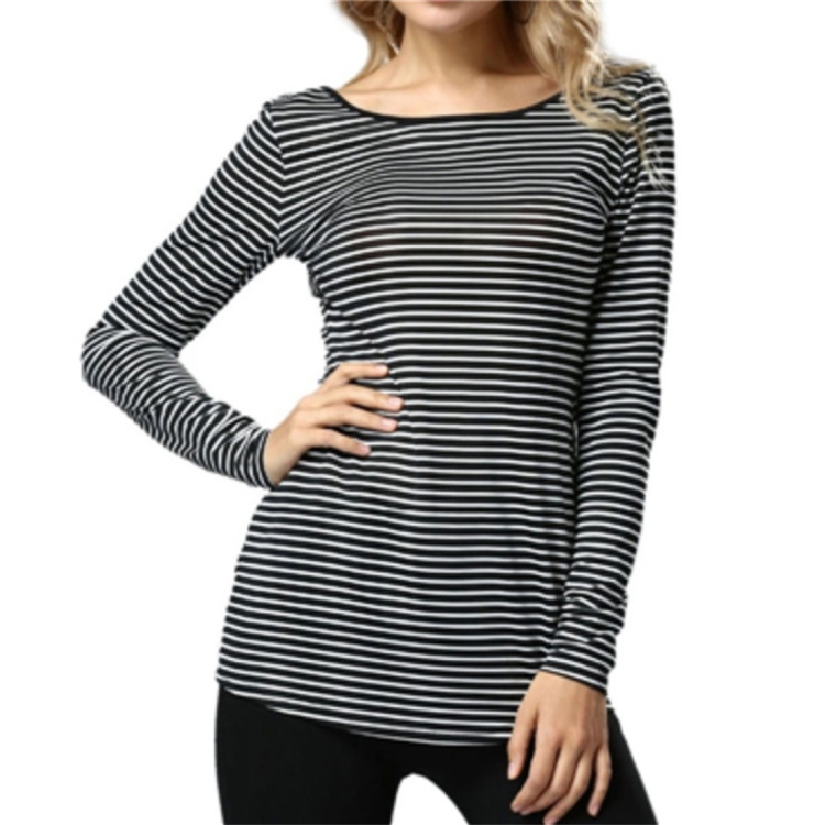 

Cross Striped Back Top For Autumn Fit (Color:Grey Size:S)