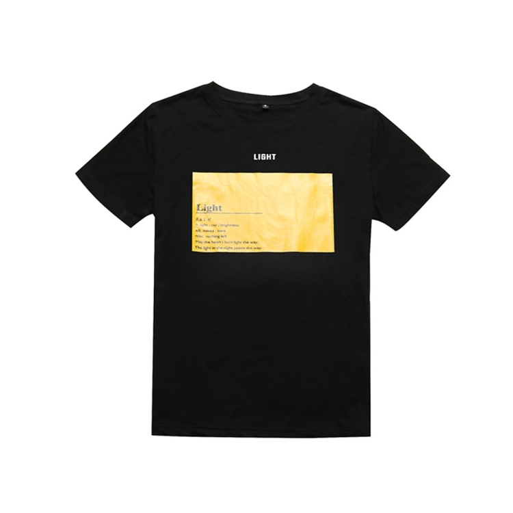 

Loose And Versatile Cotton Printed Short Sleeve T-shirt (Color:Black+yellow Size:M)