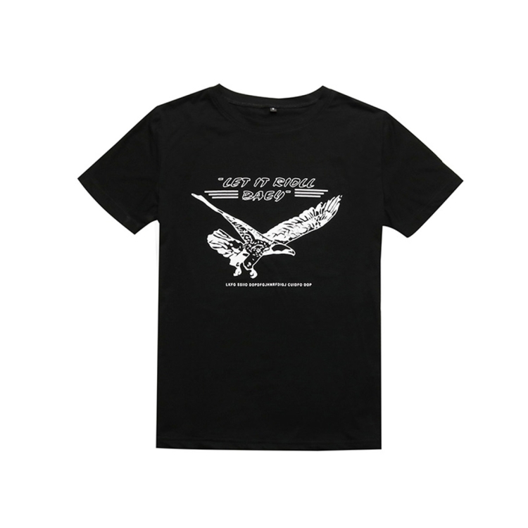 

Versatile Printed Cotton Eagle Letter T-shirt (Color:Black Size:M)