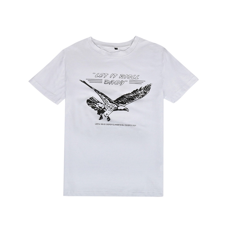 

Versatile Printed Cotton Eagle Letter T-shirt (Color:White Size:M)