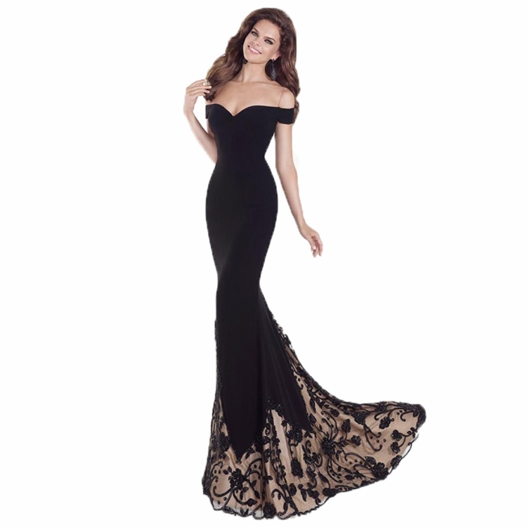 

Off The Shoulder Party Dress (Color:Black Size:S)