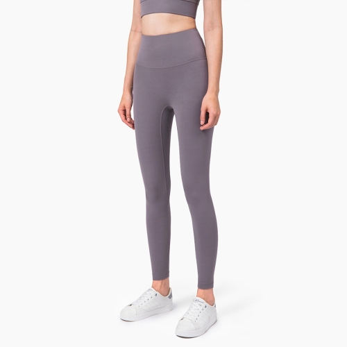 

High Waist Anti Flanging Yoga Pants No Embarrassment One Piece Hip Lifting Peach Pants (Color:Lunar Rock Size:S)