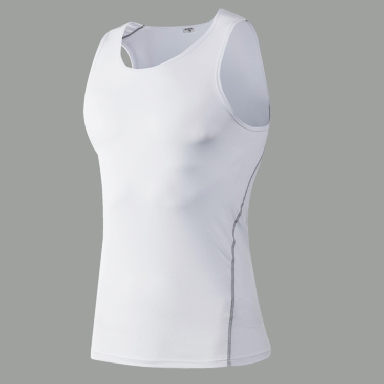

Fitness Running Training Tight Quick Dry Vest (Color:White Size:S)