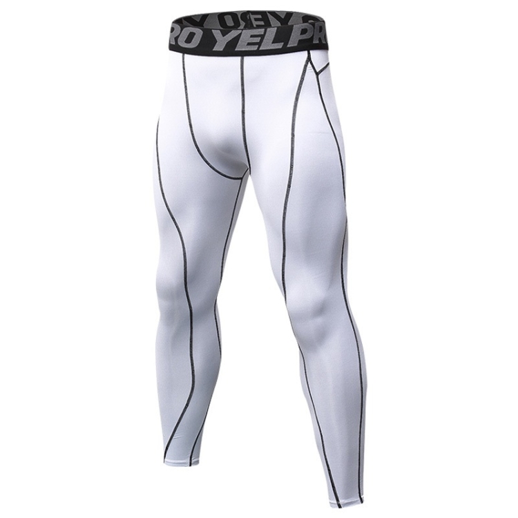 

Exercise Fitness Running Training Breathable Quick Dry Elastic Tights (Color:White Size:S)