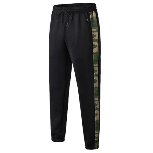 

Loose Sports Camouflage Stretch Quick Drying Casual Leggings (Color:Black Size:S)