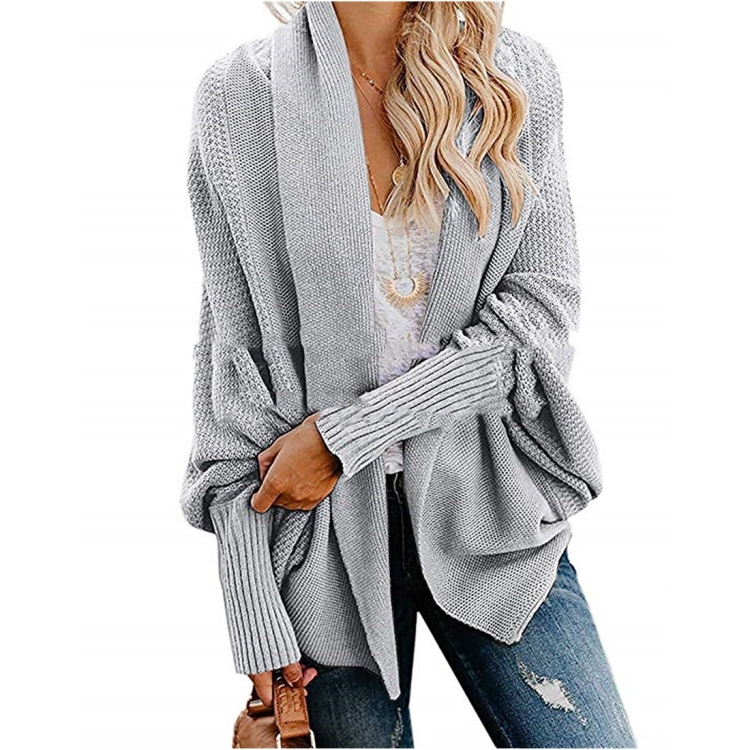 

Sweater Cardigan Sweater Coat (Color:Light Gray Size:Free Size)