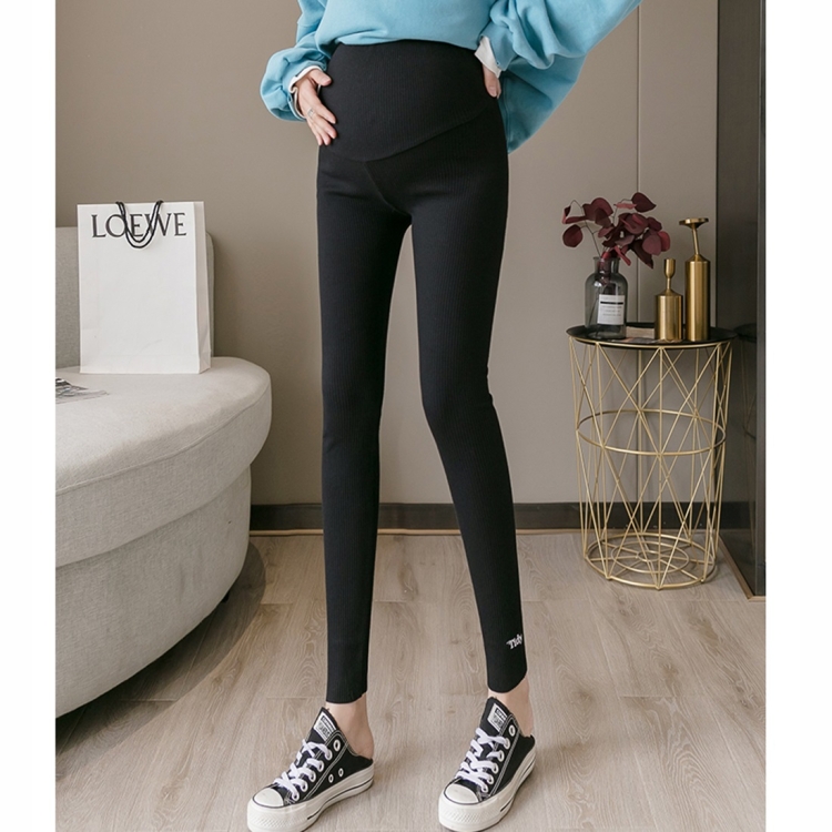 

Outer Wear Fashion Trendy Mom Pregnancy Pants Leggings Spring And Autumn Sports Pants (Color:Black Size:M)