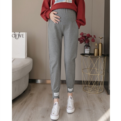 

Fashion Casual Sports Trousers Pregnant Women Pants Autumn Trendy Mom Autumn Clothes (Color:Dark Gray Size:XL)