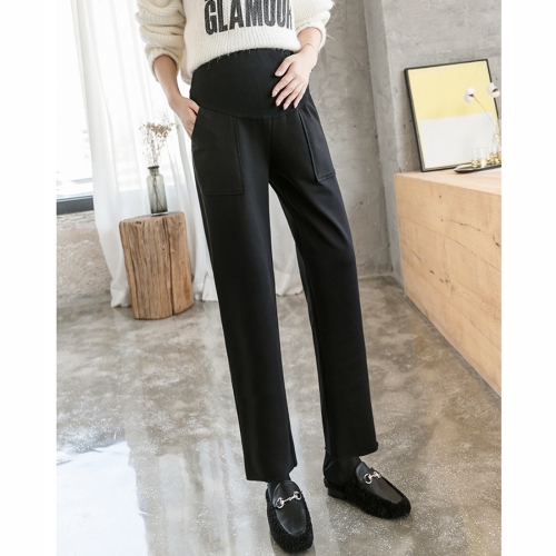

Fashion Outer Wear Straight Loose Casual Pants Trousers Pregnant Women Pants Autumn Tide Mother Autumn And Winter Clothes (Color:Black Size:M)