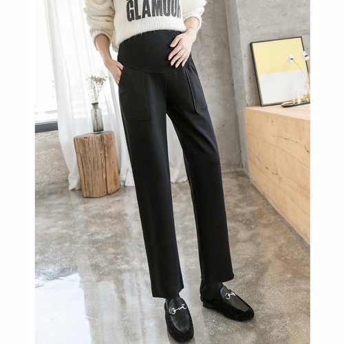

Fashion Outer Wear Straight Loose Casual Pants Trousers Pregnant Women Pants Autumn Tide Mother Autumn And Winter Clothes (Color:Black Size:XL)