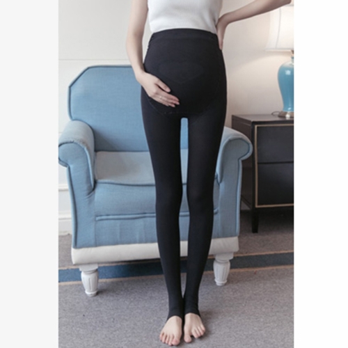 

320D Pregnant Mother Stockings Pregnancy Belly Lift Pantyhose Bottoming Socks Spring And Autumn Thin (Color:Black foot Size:Freesize)