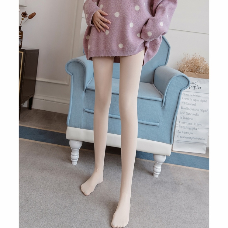 

2000D Pregnant Mother Stockings Pregnant Belly Lift Pantyhose Bottoming Socks Spring And Autumn Thin (Color:Skin Tone With Feet Size:Freesize)
