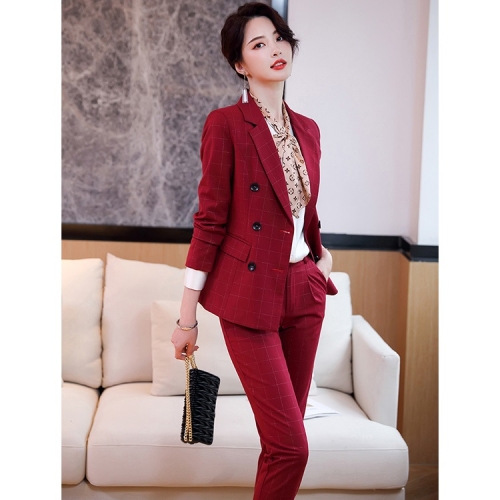 

Fashion Casual Suit, Style: Coat + Pants (Color:Red Size:S)