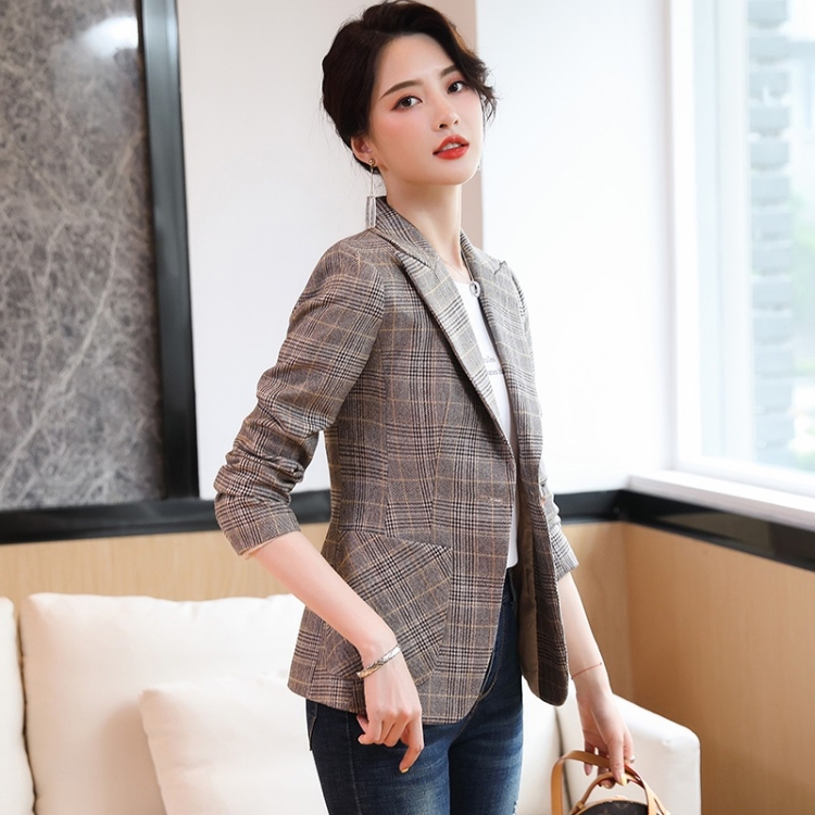 

Fashion Casual Plaid Suit (Color:Yellow Size:M)