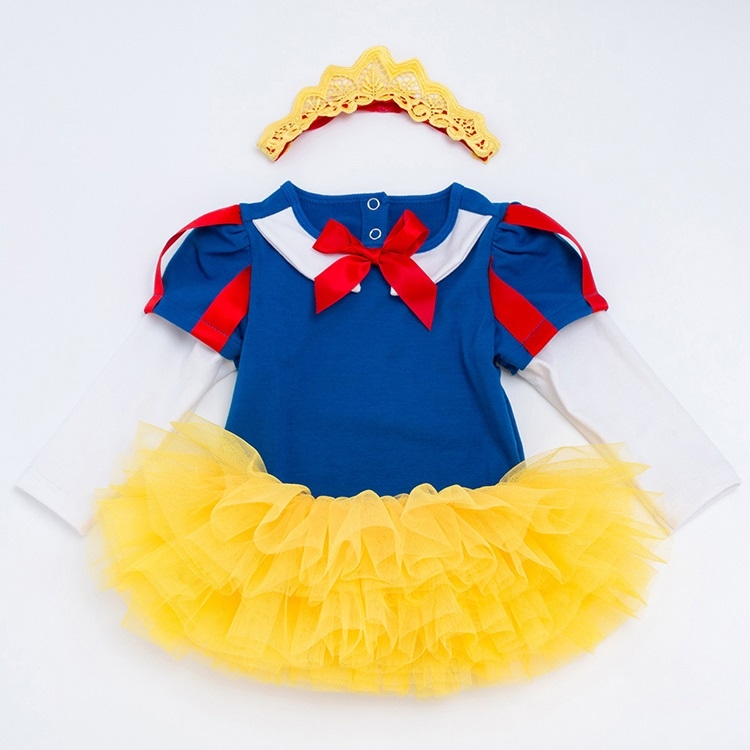 

Long Sleeve Princess Dress Childrens Clothing Infant Baby One-piece Skirt Tutu Skirt Suit (Color:Blue Size:59)