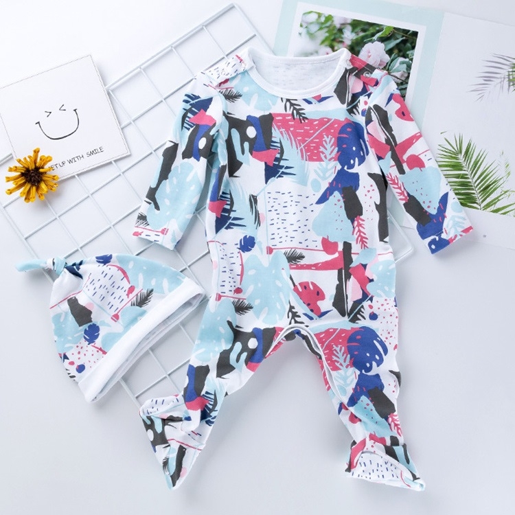 

Baby Long Sleeve Printed One-piece Suit (Color:Graffiti Size:80)