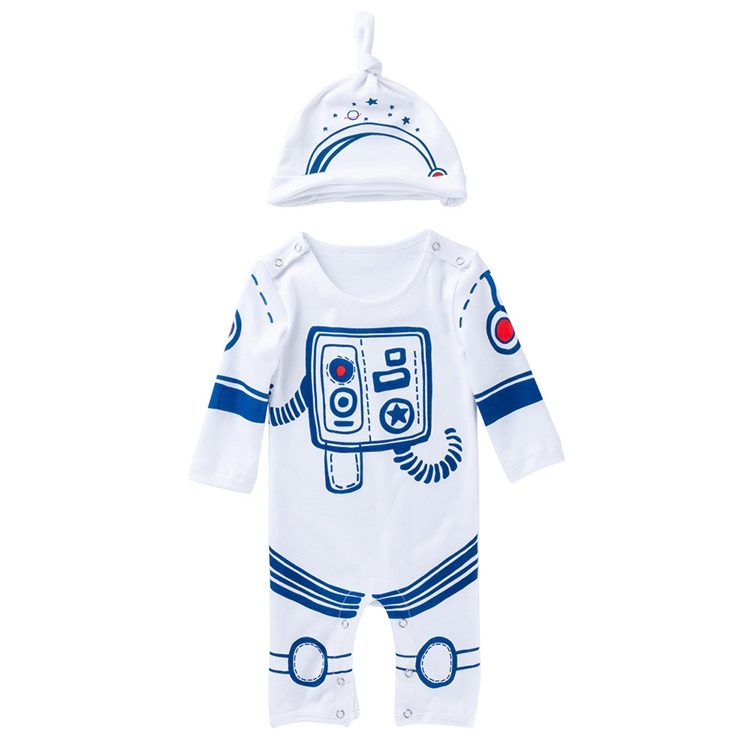

Baby Space Robot Long Sleeve Printed One-piece Suit (Color:White Size:59)